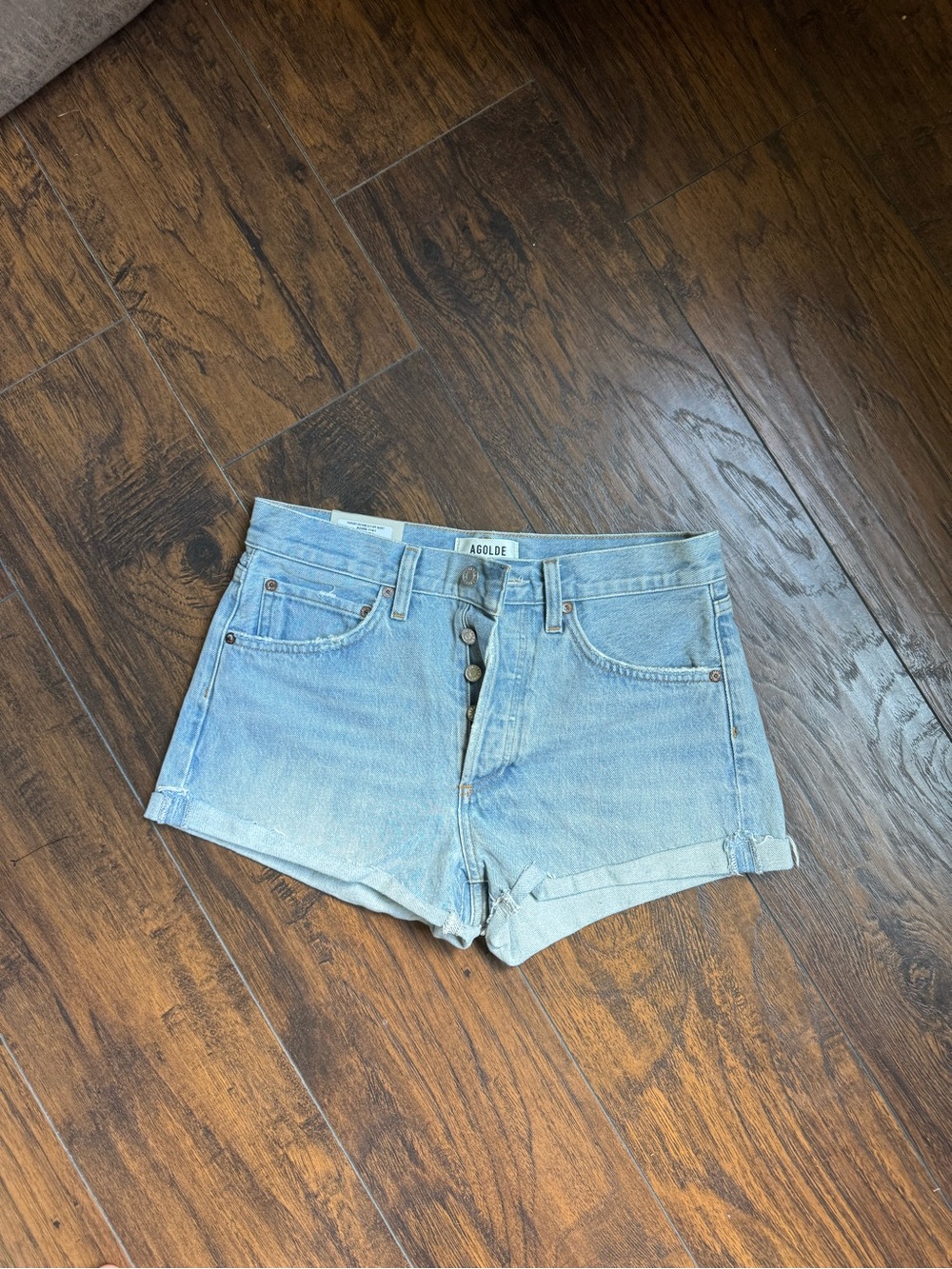 NWT AGOLDE Parker Light Blue High-Rise Denim Shorts